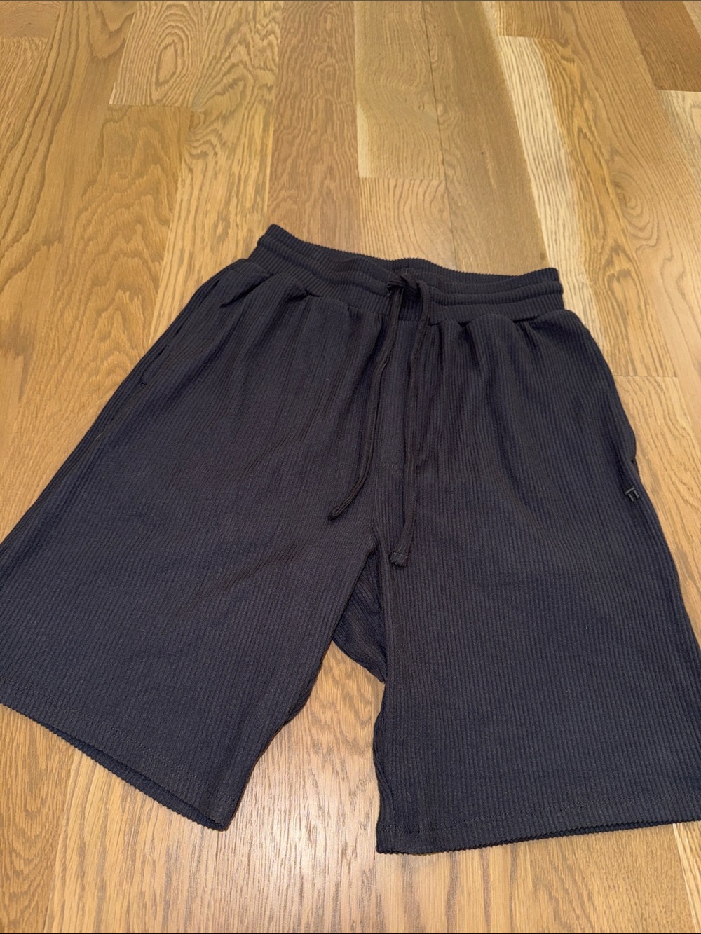 Tommy John Black Knit Drawstring Lounge Shorts